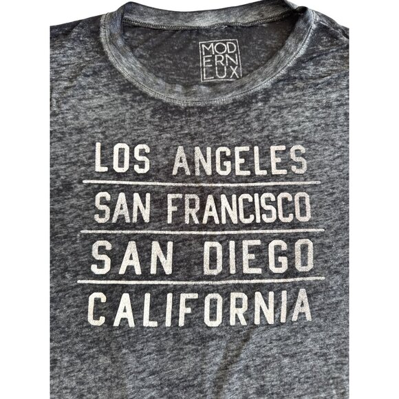 Modern Lux  Womens California Cities Burn out T-Shirt Gray Size Large - Picture 3 of 6